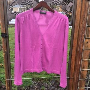 Valerie Stevens 2 piece pink Pima cotton  sweater and linen pants set si…